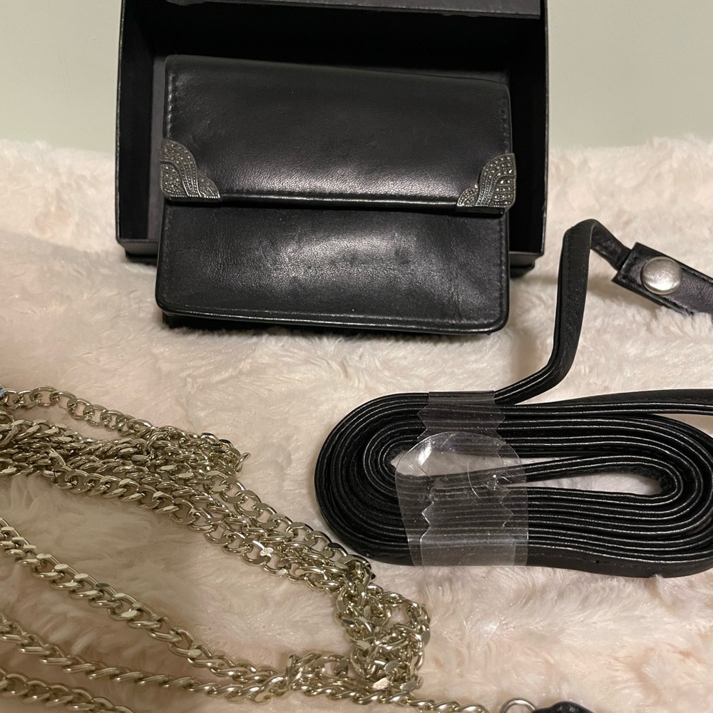 Judith Jack Black Crossbody Bag with Silver Accents